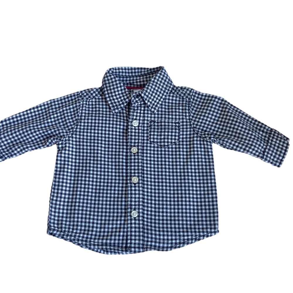 Carters Baby button down shirt black and white 3 months